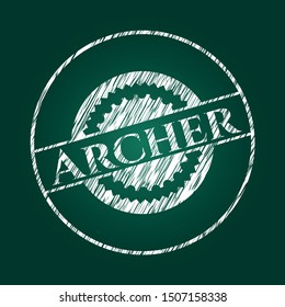 Archer on chalkboard. Vector Illustration. Detailed.