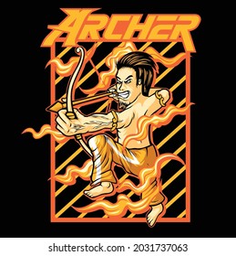 Archer shoot on target vector, Archer charater design