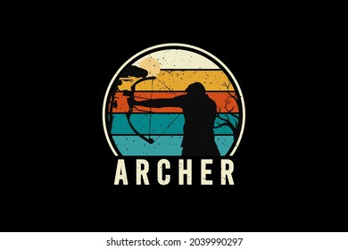 Archer, silhouette retro vintage style