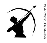 archer silhouette vector logo template