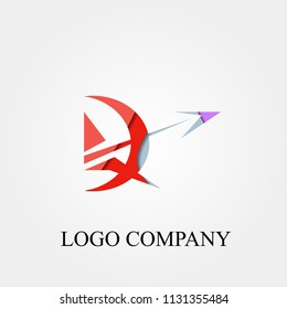 archer symbol, vector logo, sign, or symbol concept for startup company