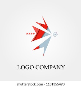 archer symbol, vector logo, sign, or symbol concept for startup company