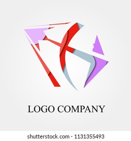 archer symbol, vector logo, sign, or symbol concept for startup company