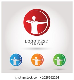 Archer, Target & Bowman Logo. Symbol & Icon Vector Template.