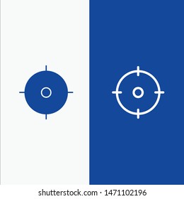 Archer, Target, Goal, Aim Line and Glyph Solid icon Blue banner Line and Glyph Solid icon Blue banner. Vector Icon Template background