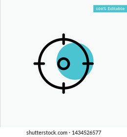 Archer, Target, Goal, Aim turquoise highlight circle point Vector icon