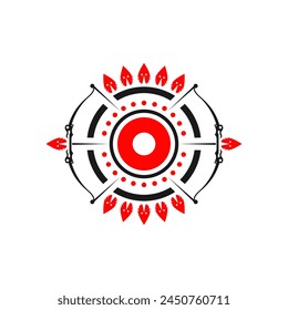 Archer target logo design vector