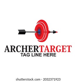 Archer target shut red center vector illustration