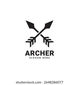 Archer team vintage stamp label emblem logo design. Isolated background