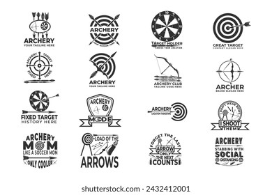 Archer Typography and Logo Design Bundle, Modern Archery Logo Bundle Elements for Your Brand, Dynamic Archery Theme Typography for Logos, Target the Best with Archery-Inspired Logos, Archery Logo