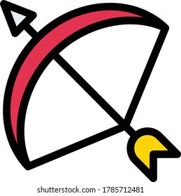 archer vector flat color icon 