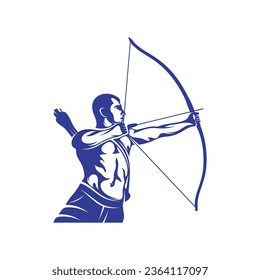 Archer vector illustration design. Archer Silhouette. Archer Sport design template.
