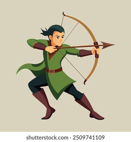 Ilustração de Vetor Archer - Design Dinâmico para Temas de Tiro com Arco e Esportes