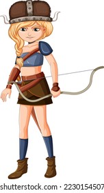 Archer woman cartoon character illustration