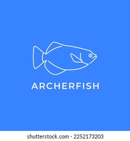archerfish exotic water life creature fish logo design vector icon illustration template