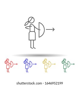 Archery, adventure multi color style icon. Simple thin line, outline vector of Adventure icons for ui and ux, website or mobile application