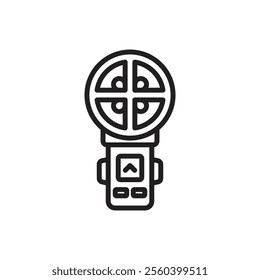 Archery Anemometer Outline Icon Vetor Illustration