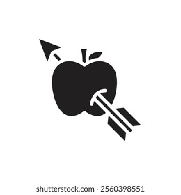 Archery Apple Filled Icon Vetor Illustration