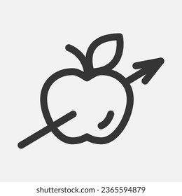Archery apple icon. Knowledge and efforts strategy. Vector