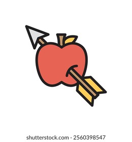 Archery Apple Icon Vetor Illustration