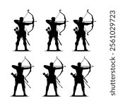 archery, archer, bow, arrows, silhouette, target, precision, sports, practice, skill, hunting, archery equipment, bowstring, arrow quiver, stance, focus, archery challenge, competition, traditional we