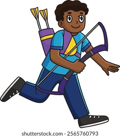 Archery Archer Heading Practice Cartoon Clipart