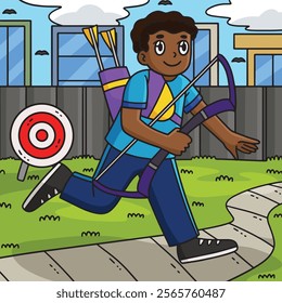 Archery Archer Heading for Practice Colored 