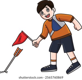 Archery Archer Measuring Arrow Distance Clipart