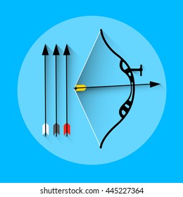 Archery Arrow Equipment Sport Icon Flat Vector Illustration