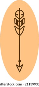 Archery arrow, illustration, vector on a white background.