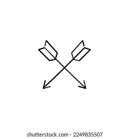 Diseño de iconos de estilo de línea de flecha de tiro con arco
