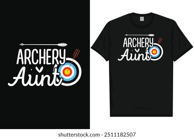 Tiro de tiro arco auntarchery tiro arco arcos seta tipografia gráfico tshirt design