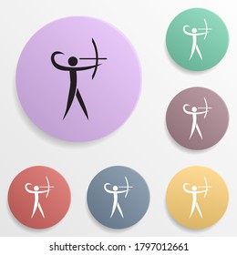 Archery badge color set icon. Simple glyph, flat vector of sport icons for ui and ux, website or mobile application