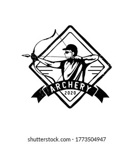 Archery badge and logo design template