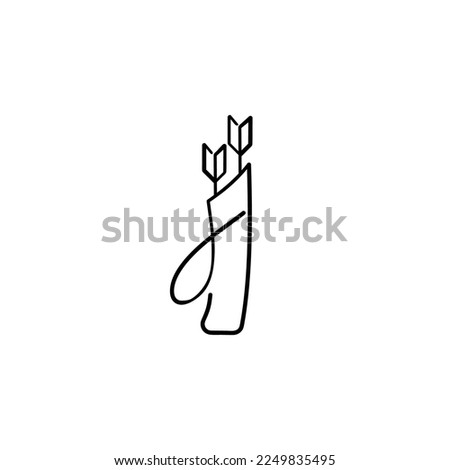 Archery Bag Line Style Icon Design