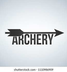 Archery black Logo Design Template, vector illustration isolated on white background