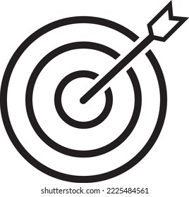 Icono de vector de destino negro de tiro con arco editable