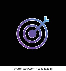 Archery blue gradient vector icon