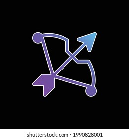 Archery blue gradient vector icon