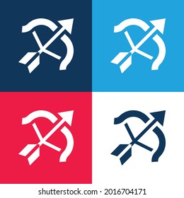 Minimaler Icon-Satz für Bogenblau und Rot