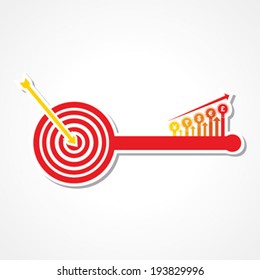 Archery board make key with currency symbol graph stock vector