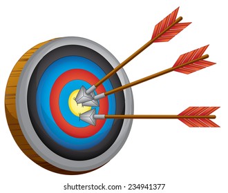 An archery board on a white background 
