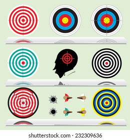 Archery board, target board. vector illustration