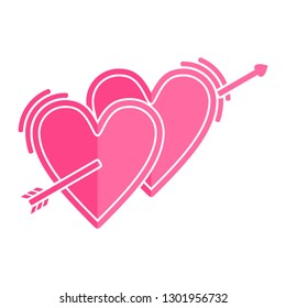 Archery both heart flat