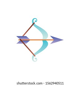 archery bow arrow fantasy gradient style vector illustration