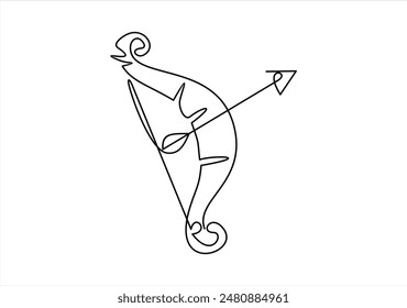 Archery bow and arrow icon in thin line style	