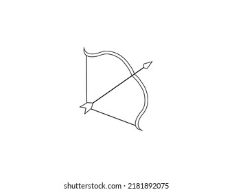 Bogenschießen, Bogen, Pfeilsymbol. Vektorgrafik.