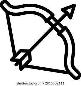 Archery Bow and Arrow Icon Vector Illustration