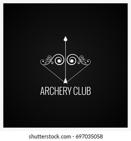 archery bow and arrow logo design background