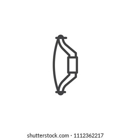 Archery Bow outline icon. linear style sign for mobile concept and web design. simple line vector icon. Symbol, logo illustration. Pixel perfect vector graphics